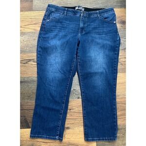 Democracy Ab Technology Blue Cropped Straight Leg Jeans Plus Size‎ 16W